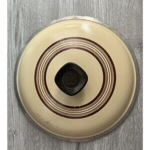 VTG 10" Club Aluminum Replacement LID ONLY Bakelite Knob Ivory Brown Rings